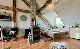 Studio - grosses Wohn-Schlafzimmer - Dachterrasse - Kamin - Küche - Hohes Venn - Monschau - Eifel - Hunde willkommen beim Hof Vierzehnender